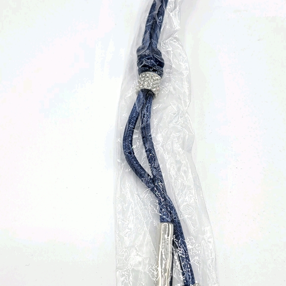Emma Skye Leather Crystal Cord Lariat Necklace - Picture 5 of 6